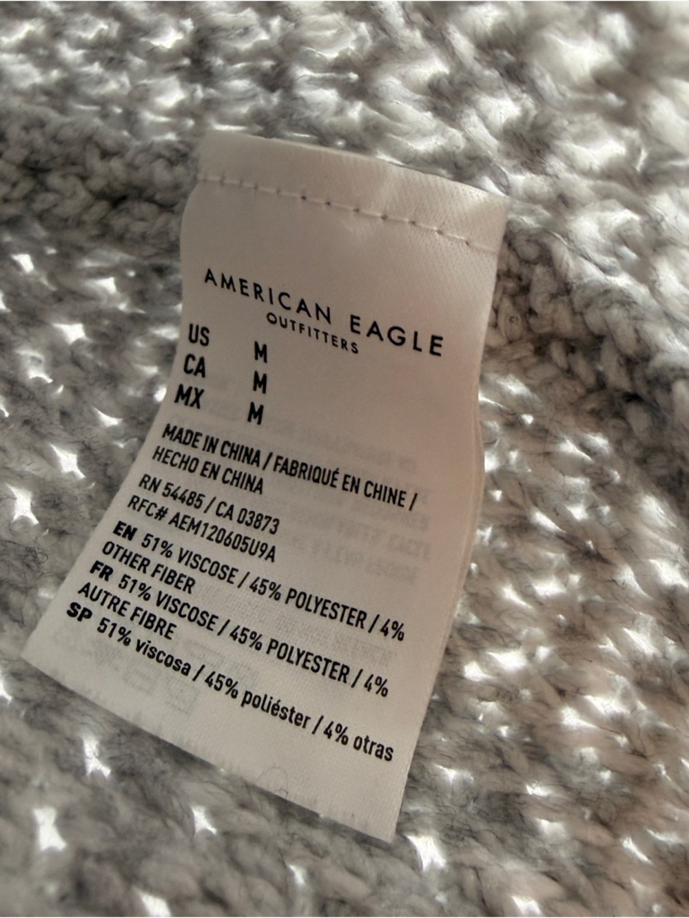American Eagle Cozy Light Gray Knit Mock Neck Sweater Medium - Picture 3 of 5